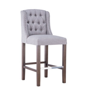 Deep buttoned upholstered wooden counter bar chair CT 1302