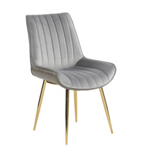 Modern Golden metal leg dining chair velvet upholstered DC 8318