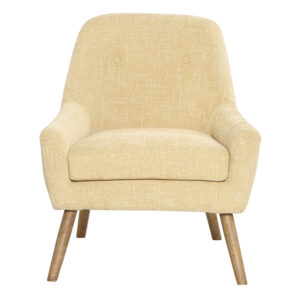 Modern Wooden Armchair with woven fabric upholstered AC 9004