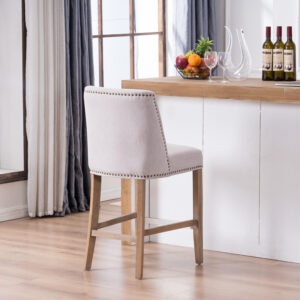 Wooden Fabric-Upholstered-Counter-Bar-Chair-CT-1077