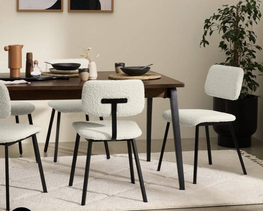 Anji Wangde Furniture Co.,Ltd dining set upholstered metal dining chair