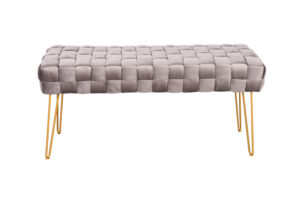 Hand woven Velvet Bench with metal legs coper BEN 22101-L