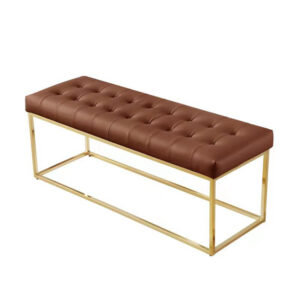 METAL frame bench with upholstered & tufted top BEN 22112 Copper