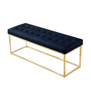 METAL frame bench with upholstered & tufted top BEN 22112 Gold