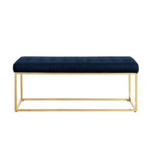 METAL frame bench with upholstered & tufted top BEN 22112 Gold