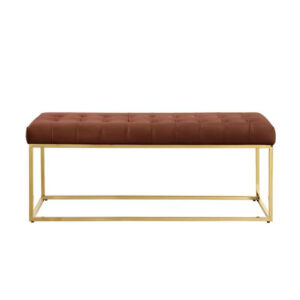 METAL frame bench with upholstered & tufted top BEN 22112 COpper