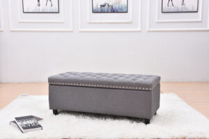 Wood frame Trunk bench with fabric upholstered & tufted BEN 6001