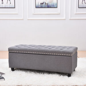 Wood frame Trunk bench with fabric upholstered & tufted BEN 6001