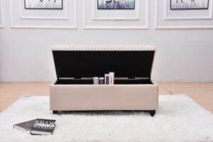 Wood frame Trunk bench with fabric upholstered & tufted BEN 6001