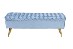 Wooden Storage Bench with hand woven top and metal legs Ben 2283