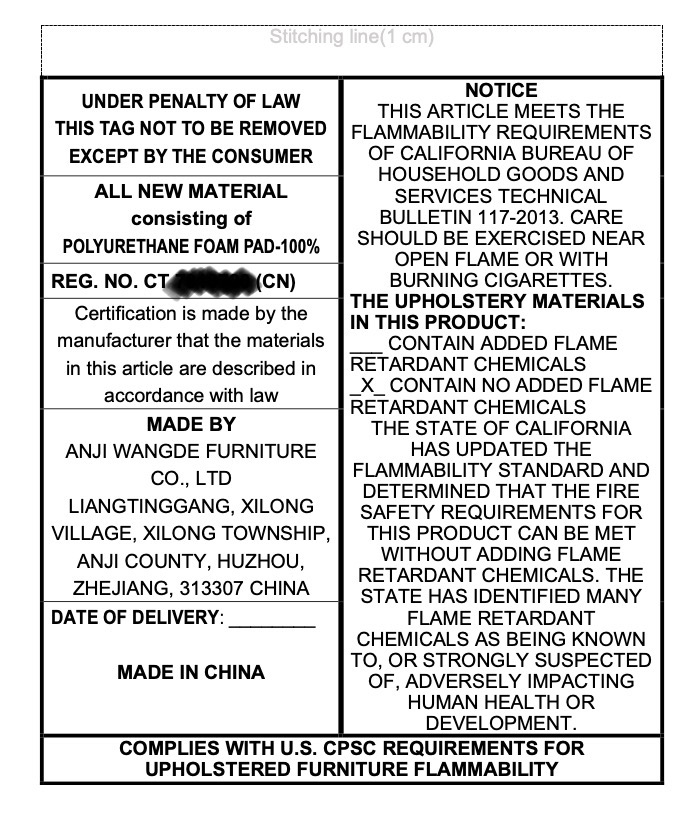 China manufacturer with URN registered no URN factory Anji Wangde Furniture Co.,ltd