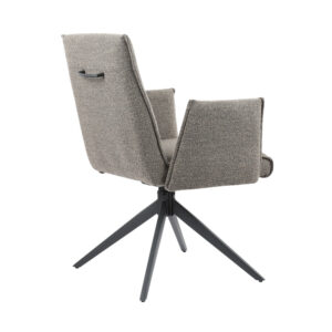Fabric upholstered metal swivel dining chair KDC1044-2 with arms