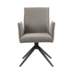 Fabric upholstered metal swivel dining chair KDC1044-2 with arms