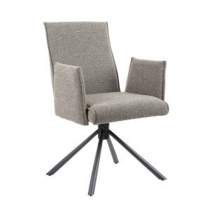 Fabric upholstered metal swivel dining Armchair KDC1044